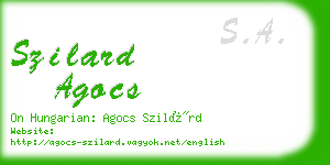 szilard agocs business card